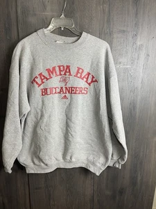 Vintage Adidas Tampa Bay Buccaneers Team Issue Crewneck Sweatshirt Size 2XL Gray - Picture 1 of 9