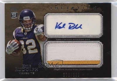 Topps Inception Rookie 2011/399 Kyle Rudolph #AJP-KR RPA Jumbo Patch Auto RC Foto 1 de 2