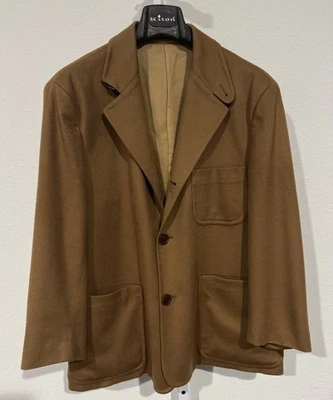 Kiton Car Coat 52/42S Short 100% Cashmere Camel Jacket Button Front - Image 1 of 4