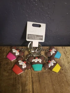 Disney Parks Sweet Treats Mickey Mouse Cupcake Keychain Set of 5 Bundle NEW - Picture 1 of 3