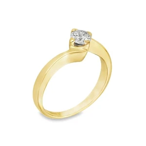 18ct Yellow Gold Diamond Twist Engagement Ring - Size K - 0.33ct - Picture 1 of 7