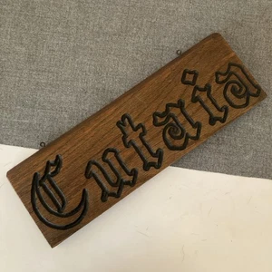 De colección. CUTAIA Placa Madera Grabada Italiana Sicilia Cerámica Estudio Restaurante Cabaña - Imagen 1 de 10