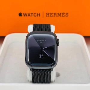 Apple Watch HERMES Series7 41mm GPS+Cellulare Nero Batteria Acciaio Inox B - Foto 1 di 12