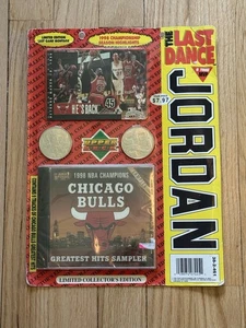 Michael Jordan 1998 The Last Dance coleccionable con tarjeta 2 monedas CD cubierta superior - Imagen 1 de 3