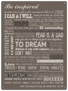 Be Inspired inspirational metal sign 400mm x 300mm   (rh)  REDUCED!! - Picture 1 of 1