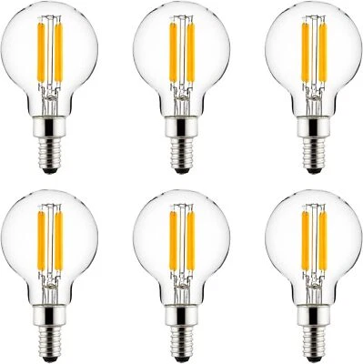 Sunlite LED G16.5 Filament Style Globe Light Bulb 6W(60W=) E12 Base 120V  6-Pack - Image 1 of 2