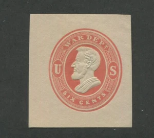 1875 United States Postal Stationary #UO58 Mint Cut Square - Picture 1 of 2