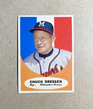 1961 Topps #137 Chuck Dressen MG Clean Vintage Baseball Card! EXMT+