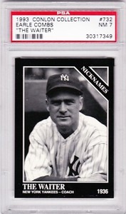 1993 Conlon Collection Earle Combs #732 Card Graded Psa 7 NM