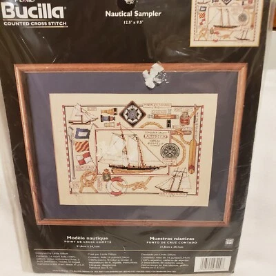 Plaid Bucilla Cross Stitch Kit #43200 Nautical Sampler, Unopened Old Stock - Image 1 of 4