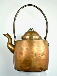 Old Copper Kettle w handle for Display or Cabin Decor - Picture 1 of 12