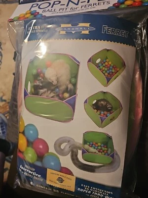 Pozo de bolas Marshall Pet Pop-n-Play con bolas de plástico para hurones 14x14x10 Foto 1 de 4