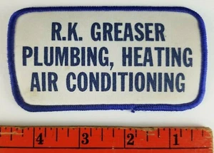 Vintage R.K. Greaser Plumbing, Heating Air Conditioning Employee Patch - Picture 1 of 2