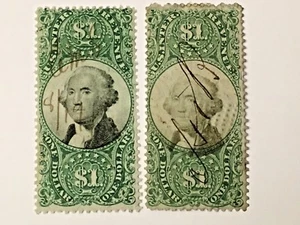 US BRIEFMARKEN EINNAHMEN # R53C PAAR GEBRAUCHT - Bild 1 von 2