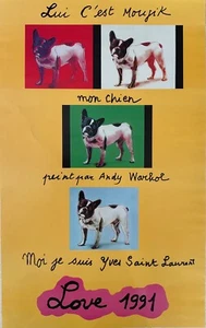LOVE 1991 BELLE AFFICHE MOUJIK ANDY WARHOL YVES SAINT LAURENT CACHET FONDATION . - Picture 1 of 2