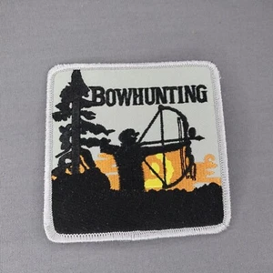 Bowhunting 3.5" Square Silhouette Archery Tree Iron On Patch - Picture 1 of 2