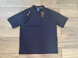 RLX RALPH LAUREN GOLF PRO 1/4-REISSVERSCHLUSS PULLOVER KURZÄRMELIGES OBERTEIL, MARINEBLAU, NEU MIT ETIKETT $ 128, M - Bild 1 von 2