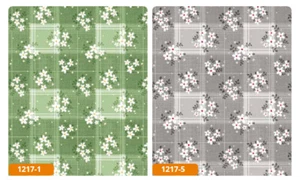 Tablecloth by the Metre Oilcloth Washable 1217 White Flowers With Check - Picture 1 of 4