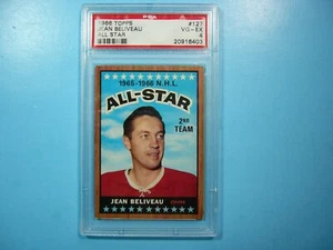 1966 1966/67 TOPPS NHL HOCKEY CARD #127 JEAN BELIVEAU AS PSA 4 VG/EX SHARP 66/67 - Picture 1 of 4