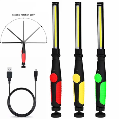 2PZ TORCIA LAMPADA DA LAVORO CALAMITA PORTATILE LED RICARICABILE OFFICINA PESCA - Immagine 1 di 3