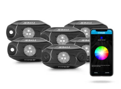 ТИП S приложение управляется RGB 49 цветов изменить светодиодный аксессуар рок огни [комплект из 6] - Изображение 1 из 4