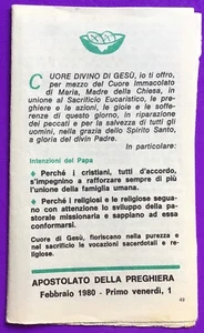SANTINO HOLY CARD, APOSTOLATO DELLA PREGHIERA, FEBBRAIO 1980 -RIF. 9146 - Foto 1 di 3