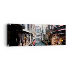 Cuadro Sobre Lienzo 90x30cm Cuadros Pared Barco puente turismo venecia Wall Art - Imagen 1 de 10