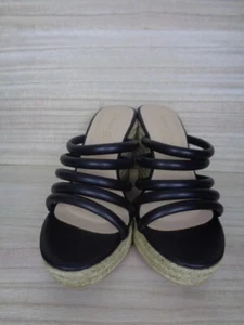 Chinese Laundry Eleana Espadrille Wedge Sandal Black Slip On Womens Size 6.5 - Picture 1 of 7