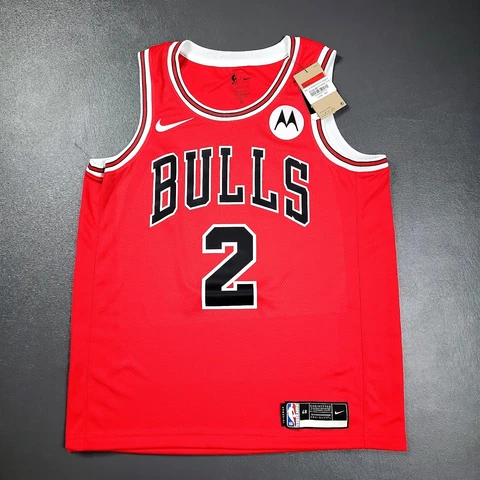100% Authentic Lonzo Ball Nike Bulls Icon Swingman Jersey Size 48 L Motorola Cover