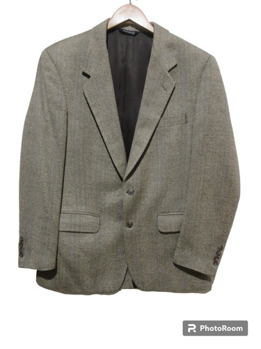 Blazer sportivo taglia 42R Burberrys' BEIGE MARRONE SPINA DI PESCE uomo lana tweed