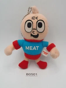 Kinnikuman B0501 Panson Works Meat Keychain Mascot 4" Plush Toy Doll Japan - Picture 1 of 5