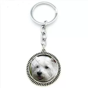 Ciondolo portachiavi o borsetta West Highland White Terrier placcato rodiato - Foto 1 di 2