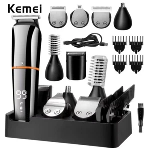 Kemei KM-5898 6 en 1 Juego de recortadora de barba USB afeitadora recargable - Imagen 1 de 7