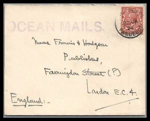 ABRO Stamps 1924 PAQUEBOT E&F Trinidad Mailed at Sea - Picture 1 of 2