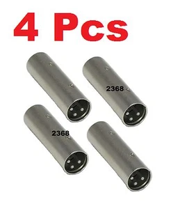 4 piezas - 3-Pin XLR macho a macho enchufe acoplador cambio de género audio mic dj adaptador - Imagen 1 de 1