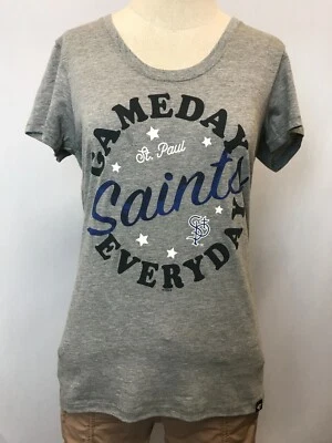 Camiseta gris pequeña de béisbol St Paul Saints para mujer marca 47 manga corta Foto 1 de 4