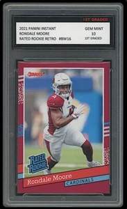 RONDALE MOORE 2021 PANINI INSTANT 1ST GRADED 10 RATED RETRO ROOKIE CARD - Picture 1 of 1