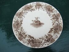 RARE Antique T FURNIVAL & Sons MAPLE BEAVER MAPLE LEAF 9+" Plate VERY OLD 