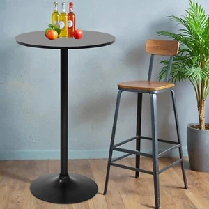 Modern Pub Bar Round Table Counter Height Bistro Table Drinks Dining Tall Table - Picture 1 of 7