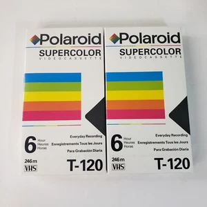 2 neue versiegelte Polaroid leere VHS-Kassetten T-120 6 Stunden - Bild 1 von 6