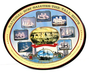 Vintage 1976 National Boh Tall Ships Bier Tablett Carling Natl Brauerei Baltimore - Bild 1 von 2
