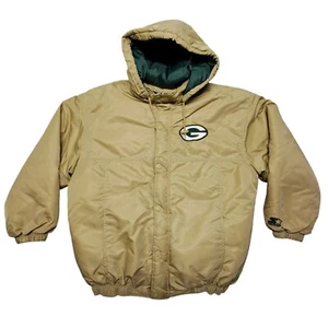 Giacca Vintage Green Bay Packers Starter Puffer Uomo XL Beige Full Zip Bottoni - Foto 1 di 20