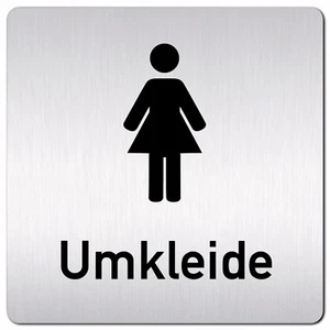 Aluminium Schild "Umkleide Damen" 125 x 125 mm • Frau • Dusche • Türschild Alu - Picture 1 of 3