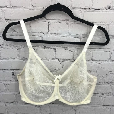 Wacoal 胸罩女式 42D 阳台钢圈无衬里复古时尚 855186 白色 — 第 1/4 张图片