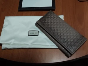 GUCCI GUCCISSIMA Light To Med Gray Fade LEATHER GG-LOGO LONG WALLET. Neuwertig. - Bild 1 von 9