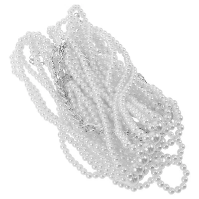  Faux Pearl Necklace Bikini Jewelry Chain Chest Necklaces for Women - Image 1 of 4