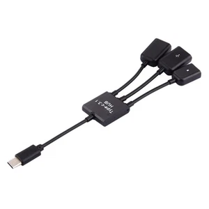 3 in1 3 Port USB-c Type-c 3.1 Male to USB 2.0 OTG HUB Adapter Cable Conve'DB - Picture 1 of 4