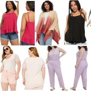 Torrid NWT 5 Piece Bundle Size 3X Ruana Wrap, Jumpsuit, 2 Swing Tanks, SS Shirt - Picture 1 of 16