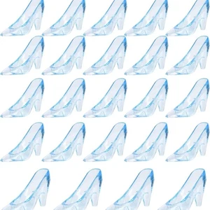 12PCS 3.5 Inch Mini Cinderella Slippers Plastic Crystal Shoes - Picture 1 of 15