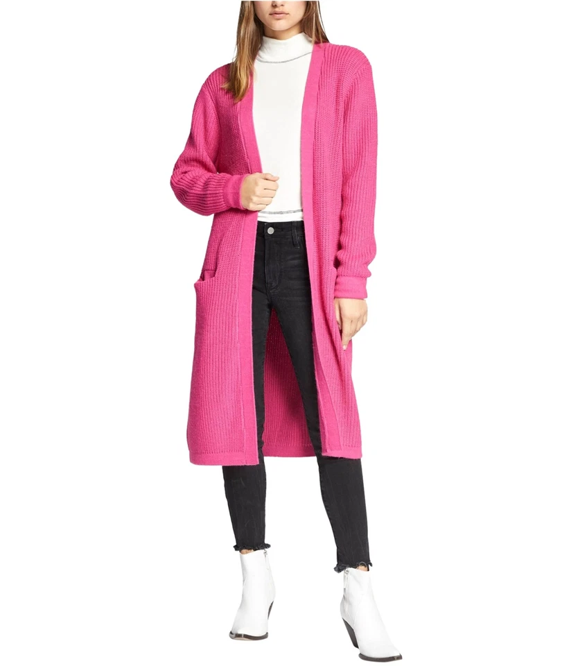 Suéter cárdigan acanalado Sanctuary Clothing para mujer, rosa oscuro, S Foto 1 de 1